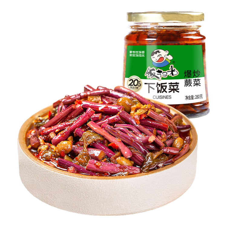 饭扫光 榨菜 爆炒蕨菜280g 下饭菜香辣咸菜泡菜  拌饭拌面调味料 菜管家商品