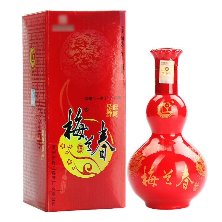 梅兰春芝麻香型白酒产自泰州38度龙凤呈祥500ml单瓶装