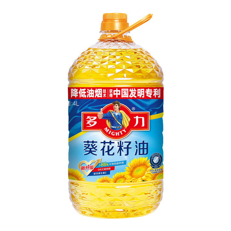 多力【张若昀同款】葵花籽油4L 非转基因 一级物理压榨 零反式脂肪酸 菜管家商品