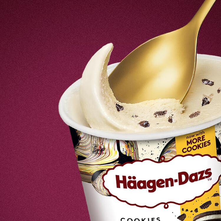 哈根达斯（Haagen-Dazs）经典曲奇香奶口味冰淇淋 100ml/杯 雪糕 菜管家商品
