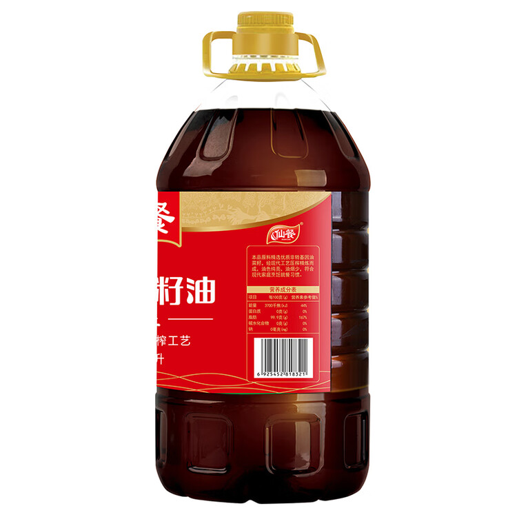 仙餐牌 食用油 四川风味纯正 压榨非转基因菜籽油 5L 菜管家商品