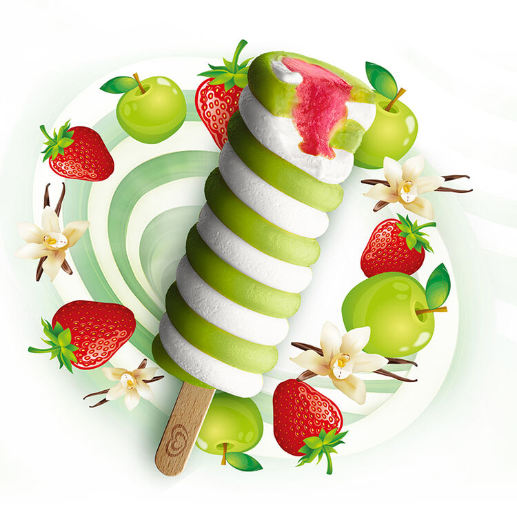 和路雪好多圈苹果香草草莓冰棍家庭装86g5支雪糕王者荣耀限定装新老