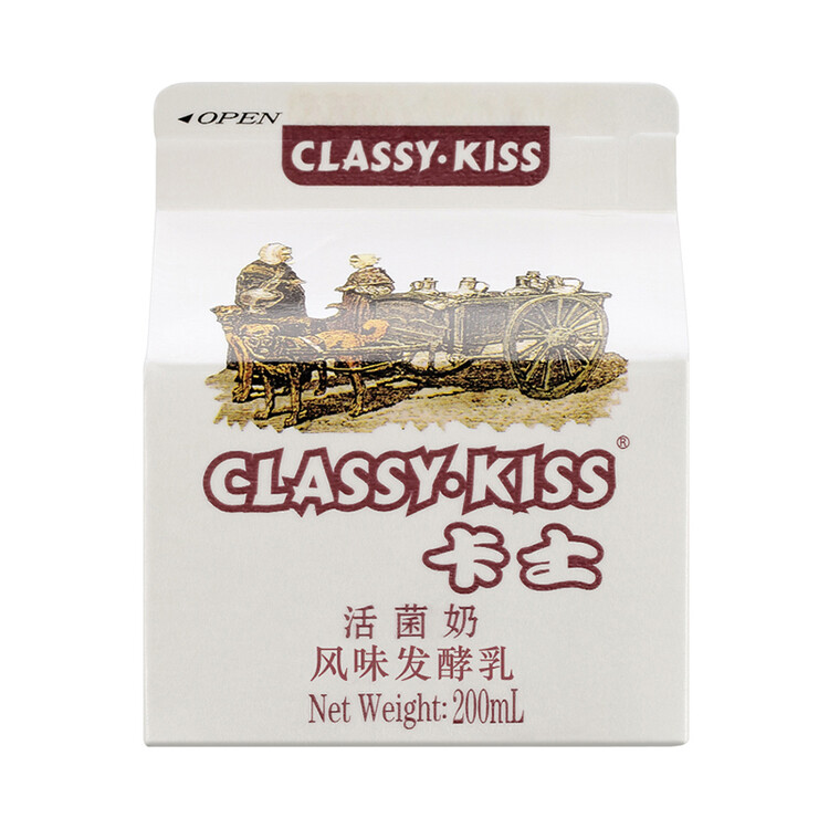 卡士（CLASSY.KISS）活菌酸奶 风味发酵乳 200mL*6盒 低温酸奶 原味酸奶 菜管家商品