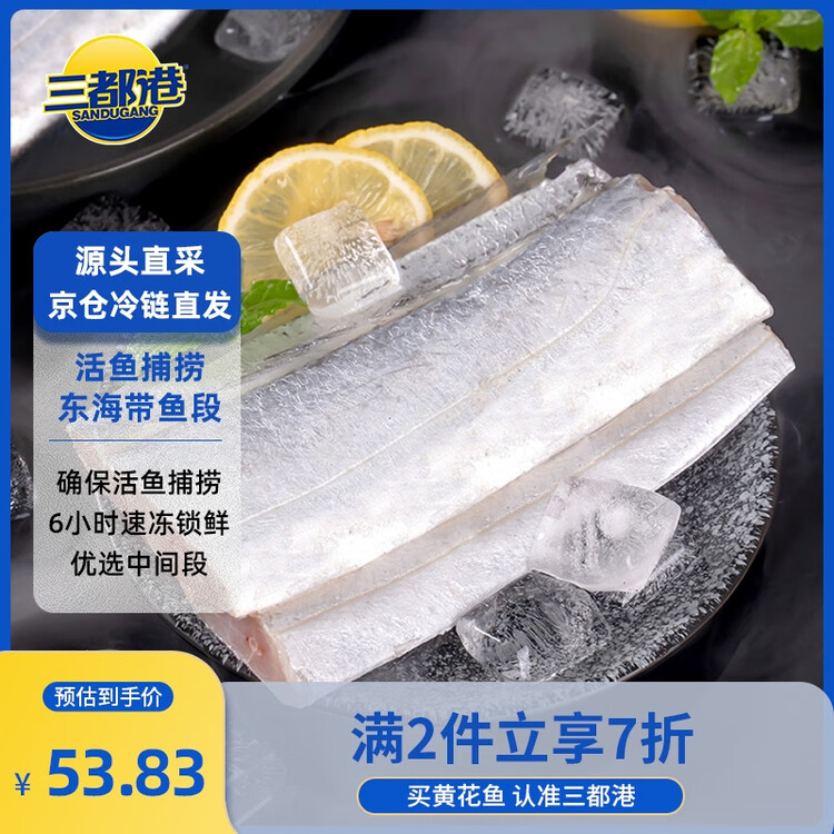 三都港 冷冻东海带鱼段600g(13-15段) 刀鱼 深海鱼 生鲜鱼类 海鲜 年货 菜管家商品