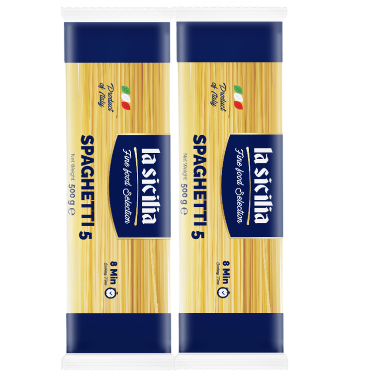 lasicilia意大利进口意大利面5#直条意粉意面500g*2袋 通心粉儿童面条早餐 菜管家商品