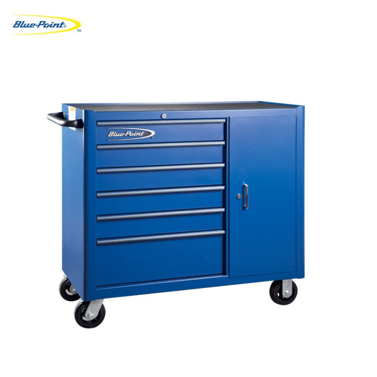 蓝点（Blue-Point） 八抽工具车蓝色存储推车顶柜工具箱可移动带轮工具 