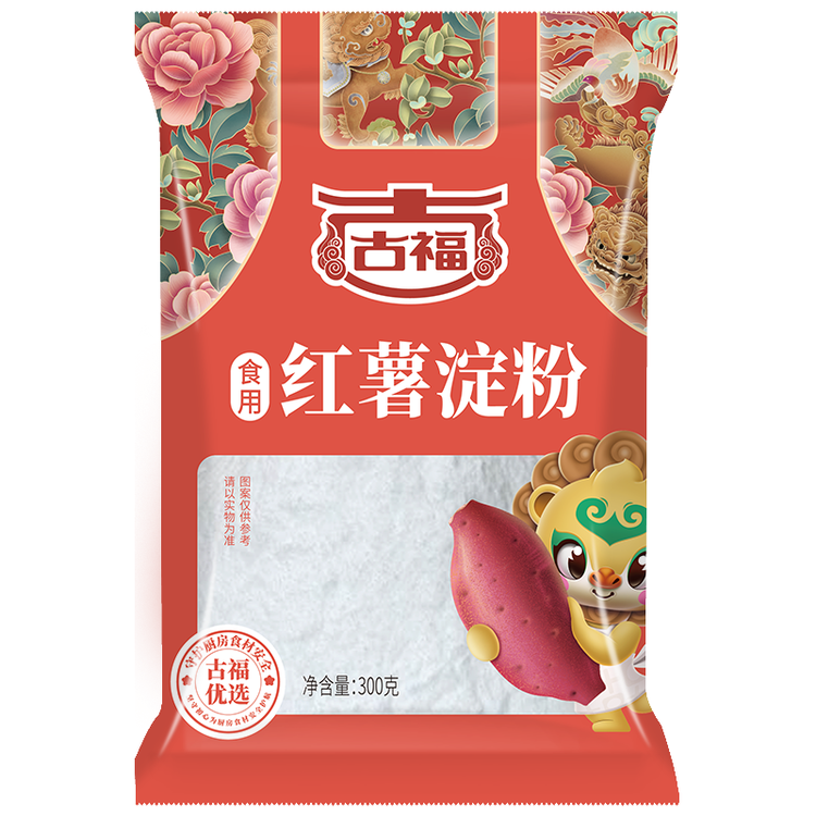 古福 红薯淀粉 300g  食用淀粉 调味料 地瓜粉 勾芡调味品 配料干净 菜管家商品