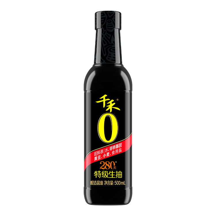 千禾零添加 280天酱油 500mL【0添加特级生抽】酿造家用烹饪调料 菜管家商品