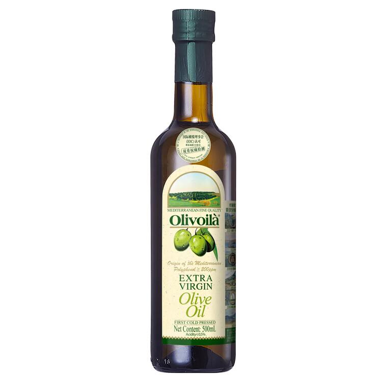 欧丽薇兰 Olivoila【保真橄榄油】食用油 特级初榨 压榨 橄榄油500ml 菜管家商品