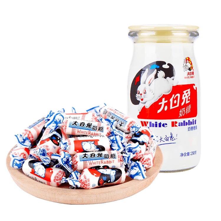 大白兔x李沁明星同款 奶糖258g约46颗  玻璃奶瓶装 喜糖糖果 新年礼物 菜管家商品