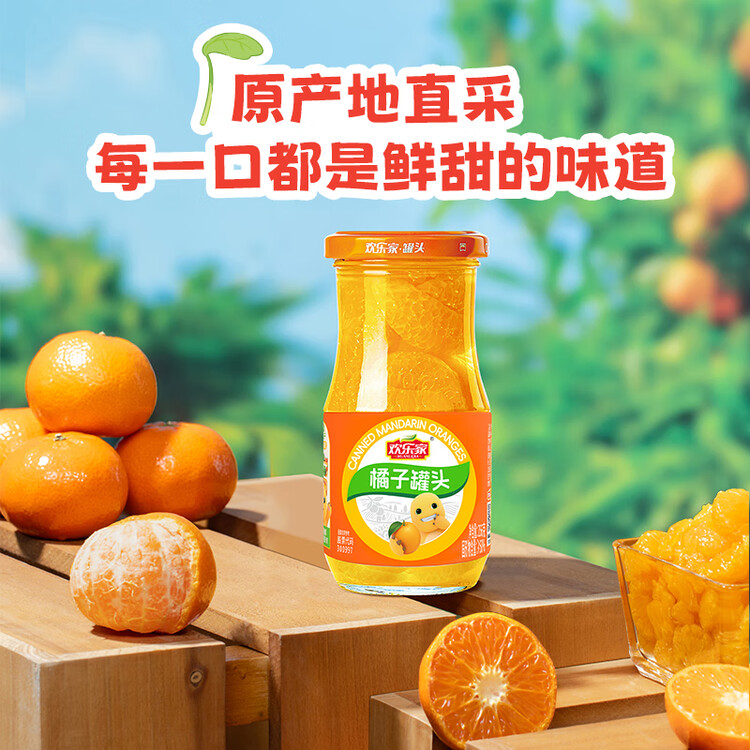 欢乐家×奶龙 橘子罐头256g*12瓶 新鲜水果罐头礼盒年货送礼 休闲零食 菜管家商品