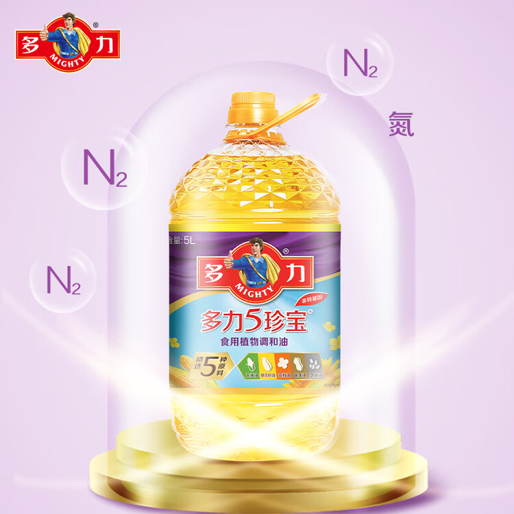 多力【张若昀同款】非转基因5珍宝食用植物调和油5L 清香型 植物油 菜管家商品
