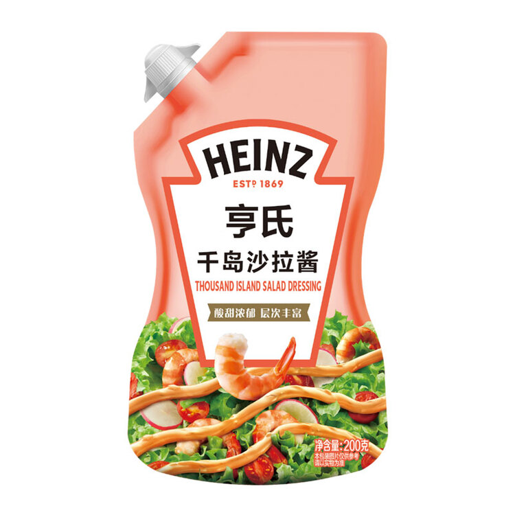 亨氏(Heinz) 沙拉酱 千岛沙拉酱200g 千岛酱蔬菜水果沙拉寿司酱 菜管家商品