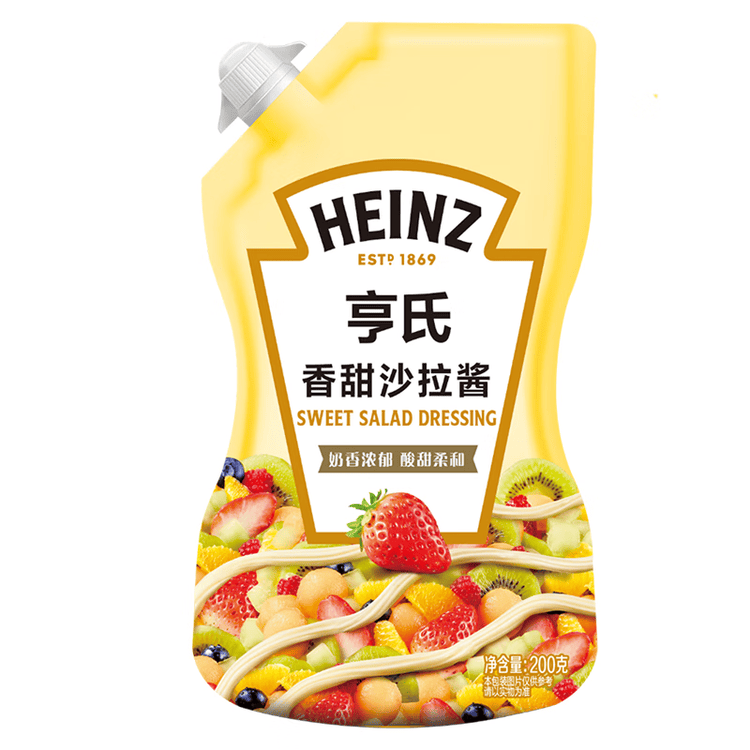 亨氏(Heinz) 沙拉酱 香甜沙拉酱 蔬菜水果沙拉寿司酱 200g袋装 菜管家商品