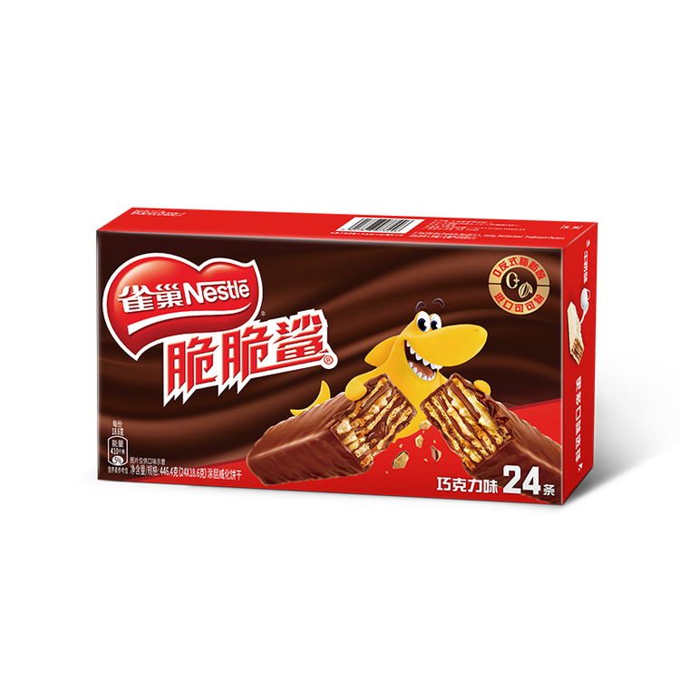 雀巢（Nestle）脆脆鲨威化饼干巧克力味24条446.4g 休闲零食代餐 新年年货饼干 菜管家商品