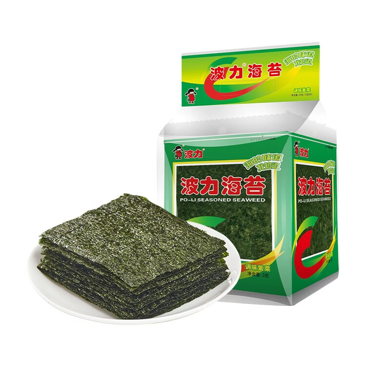 波力海苔原味礼包24g(3g*8包)儿童零食即食寿司紫菜包饭食材线下同款 菜管家商品