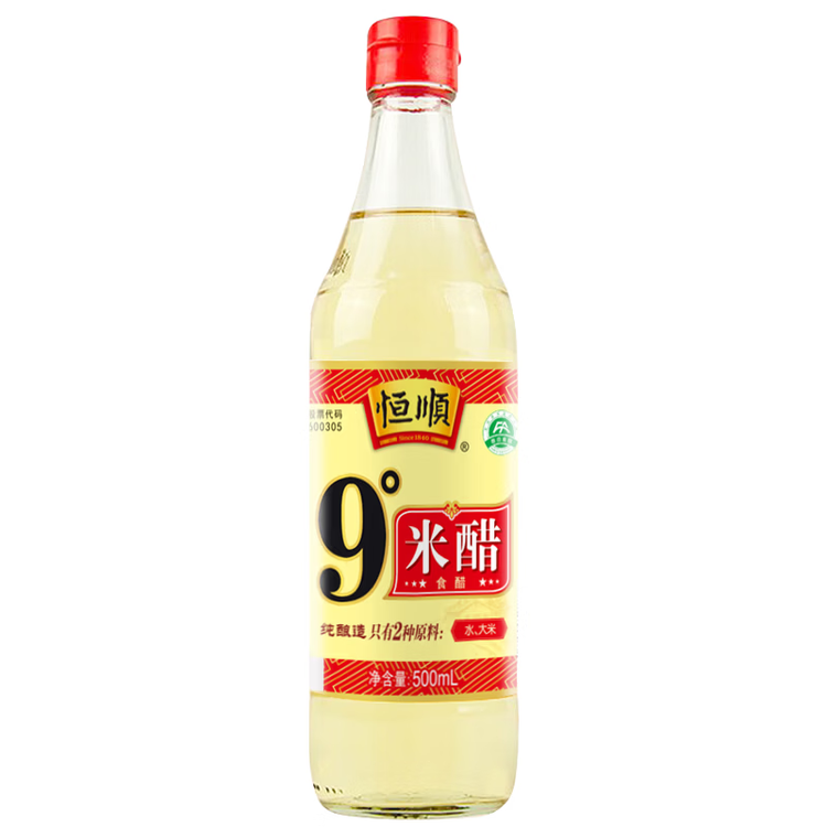 恒顺米醋9度 500ml 配料调整 详见说明 菜管家商品