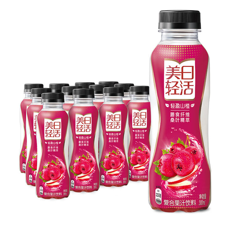 美汁源mintuemaid美日轻活山楂汁果汁饮料300ml12整箱装膳食纤维可口