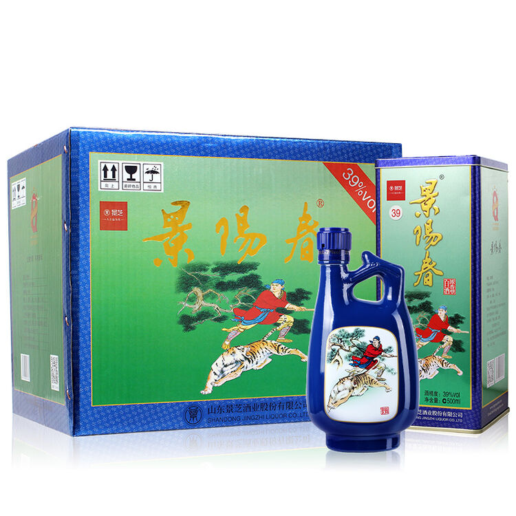 景芝39度浓香型白酒景阳春如意500ml6瓶整箱装送礼自饮收藏粮食酒内含