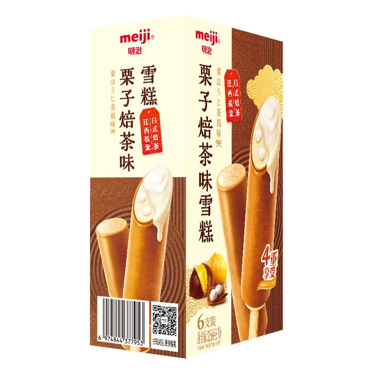 明治栗子焙茶味雪糕 56g*6支 彩盒装 菜管家商品