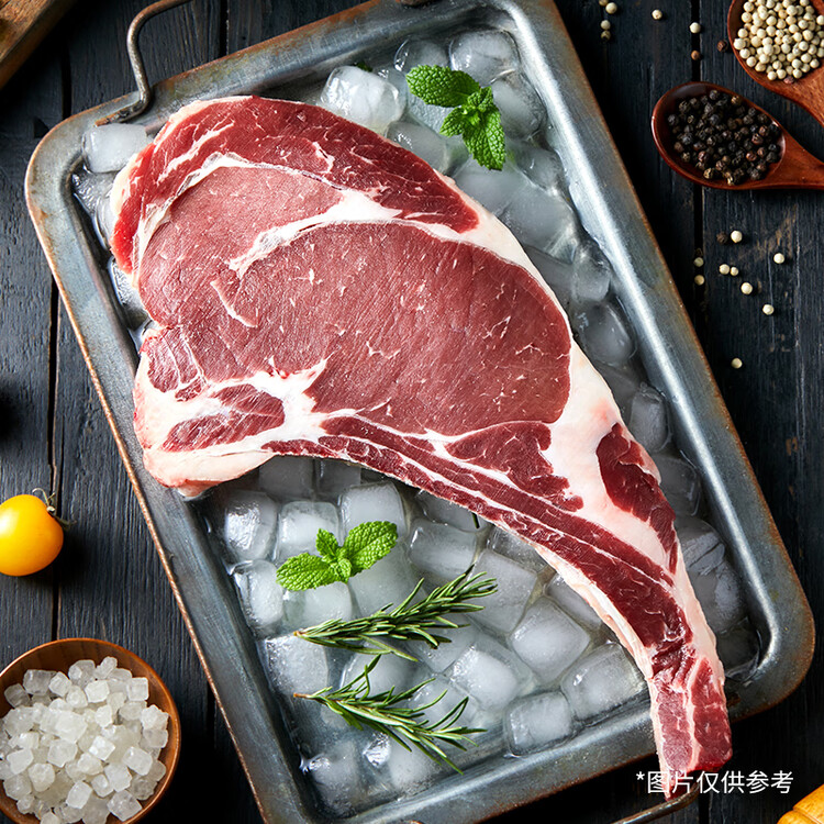 恒都国产谷饲300天 战斧原切牛排 净重600g/袋 2片 冷冻 谷饲牛肉 菜管家商品