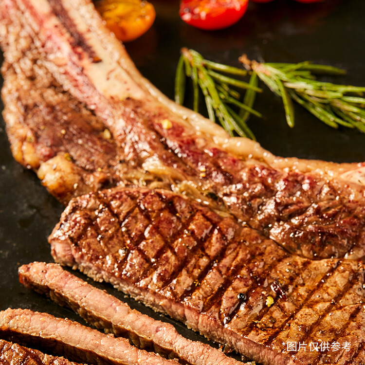 恒都国产谷饲300天 战斧原切牛排 净重600g/袋 2片 冷冻 谷饲牛肉 菜管家商品