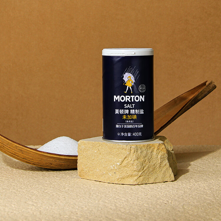 莫顿（MORTON）精制盐400g【未加碘 井矿盐】无碘盐 炒菜调料 盐食用 百年品牌   菜管家商品