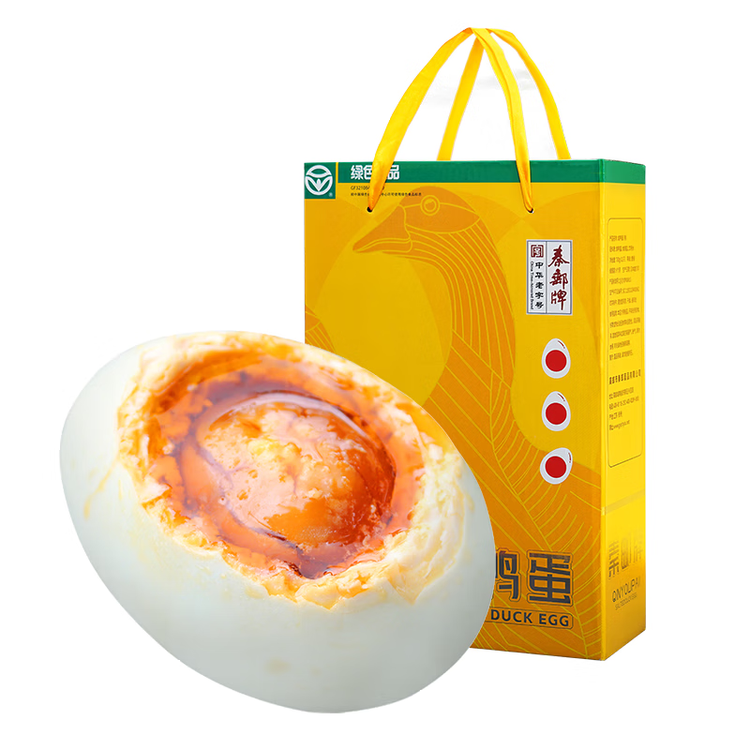 秦邮牌高邮咸鸭蛋熟65g*12枚 礼盒装 企业团购 松沙流油 中华老字号 菜管家商品