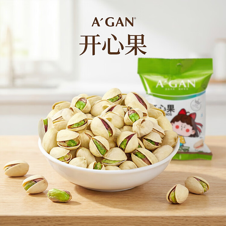 阿甘正馔 开心果35g/袋 休闲零食 每日坚果炒货开口果干独立口袋分享装 菜管家商品