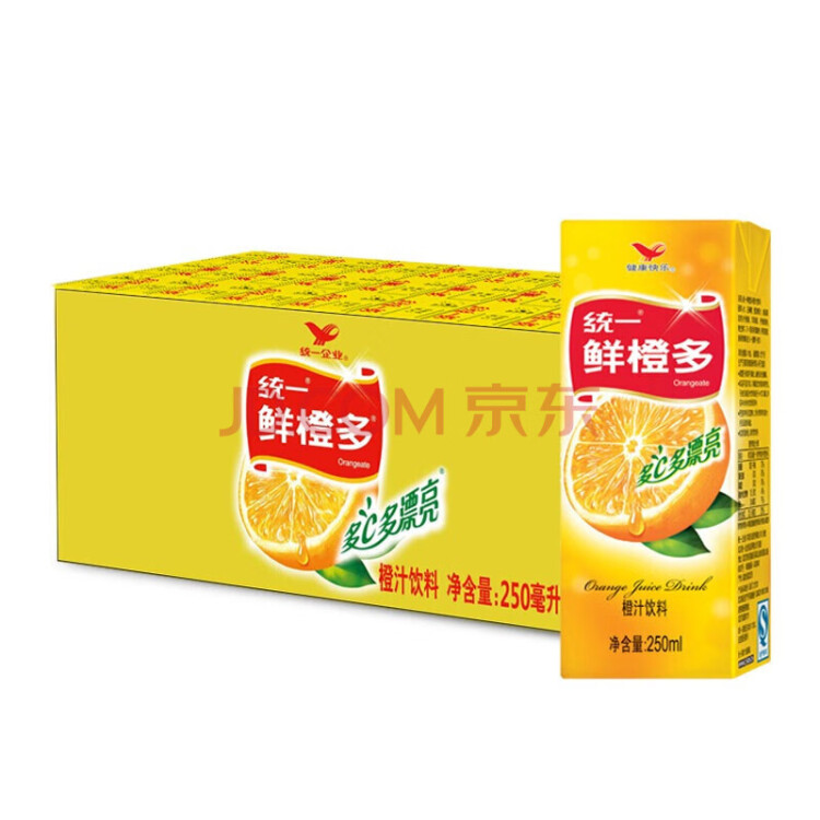 统一 鲜橙多 250ml*24盒/箱 整箱装 橙汁饮料 （新老包装随机发货） 光明服务菜管家商品 