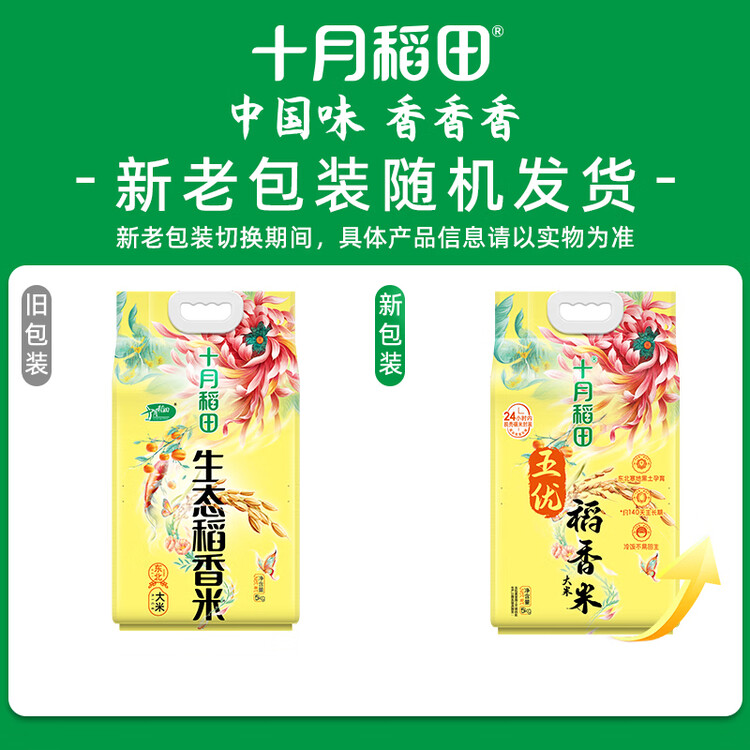 十月稻田 当季新米 生态稻香米 5kg 东北大米 粳米 5公斤 菜管家商品