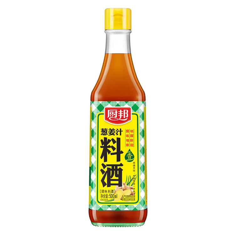 厨邦10度 葱姜汁料酒500ml 传统黄酒酿造 精制去腥增香调味料 菜管家商品