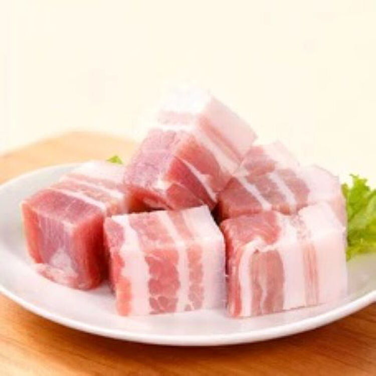 金锣猪带皮五花肉块2斤国产冷冻带皮五花肉猪肉生鲜烧烤食材 菜管家商品