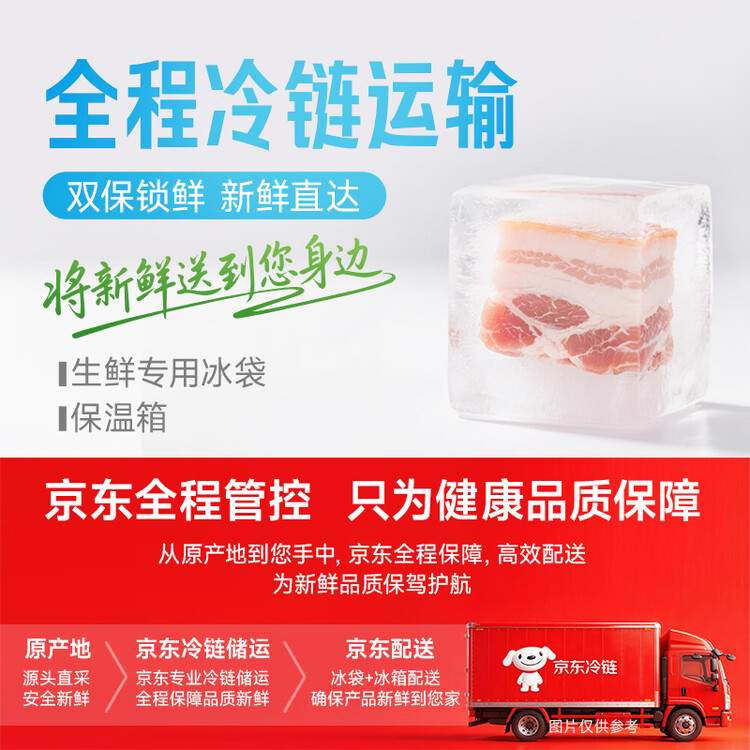 金锣猪带皮五花肉块2斤国产冷冻带皮五花肉猪肉生鲜烧烤食材 菜管家商品