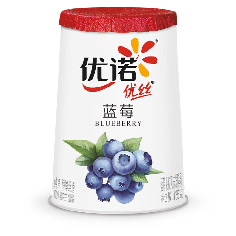 優(yōu)諾（yoplait）優(yōu)絲果粒藍(lán)莓味酸奶135gx3杯 家庭分享裝 低溫酸牛奶 風(fēng)味發(fā)酵乳 光明服務(wù)菜管家商品