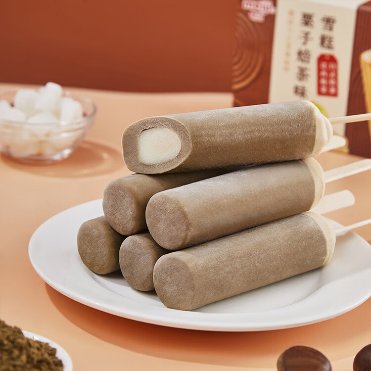 明治栗子焙茶味雪糕 56g*6支 彩盒装 菜管家商品