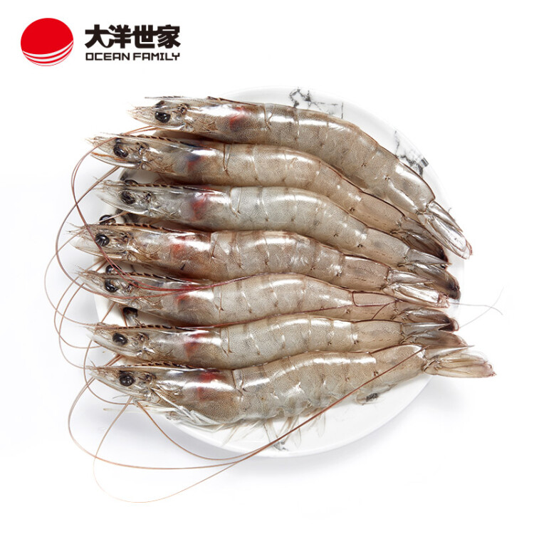 大洋世家 厄瓜多尔白虾（中号） 2kg 100-120只 盒装 大虾 光明服务菜管家商品 