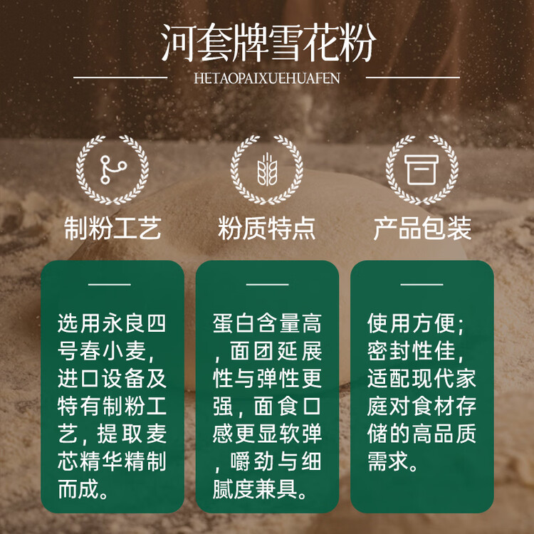 河套雪花粉10斤 中筋麦芯面粉 包子馒头面包小麦粉  中华老字号 菜管家商品