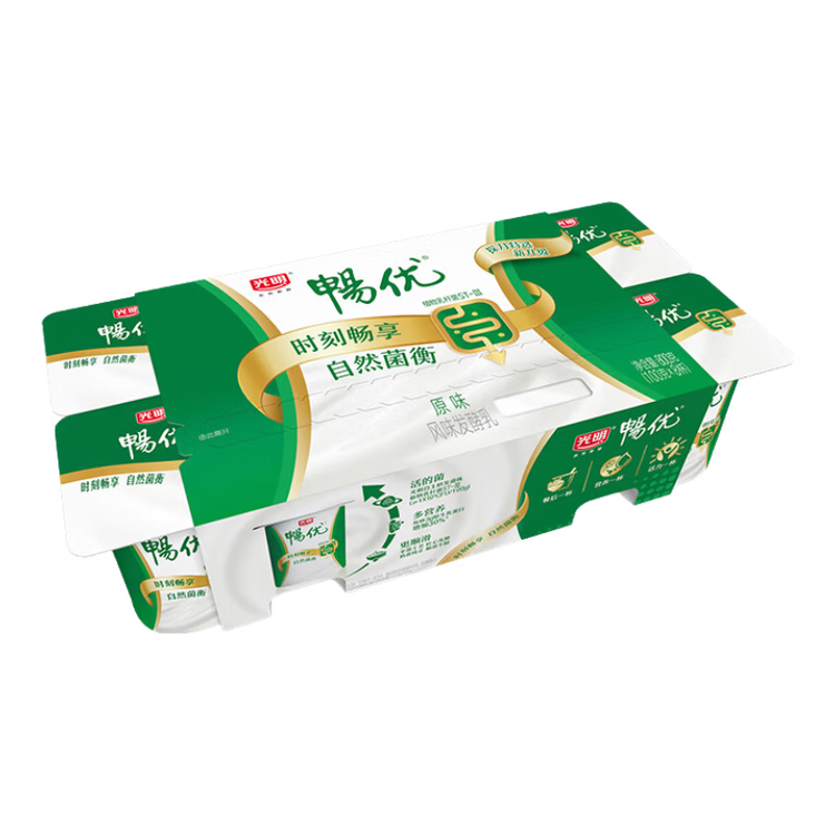 光明 畅优 原味 100g*8 风味发酵乳酸奶酸牛奶 菜管家商品