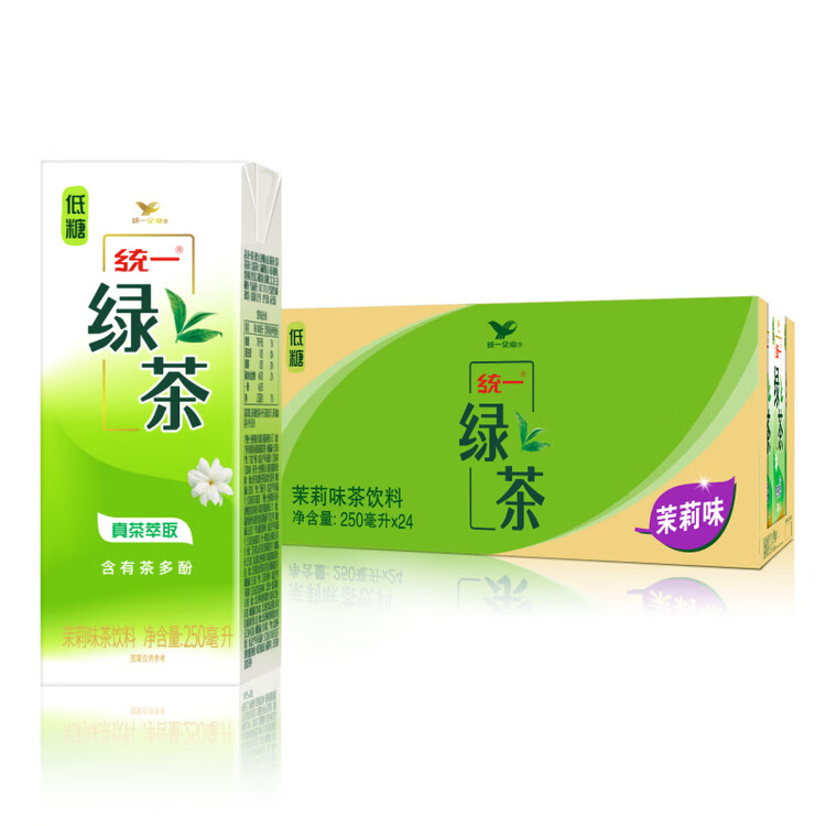 统一 绿茶 250ml*24盒/箱 茶饮料 整箱装 （新旧包装随机发货） 菜管家商品