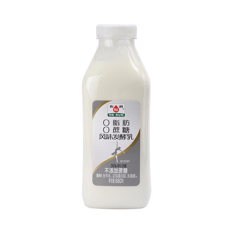 和润O脂肪O蔗糖酸奶880g*1瓶 脱脂无蔗糖 低温酸奶 酸奶碗 菜管家商品
