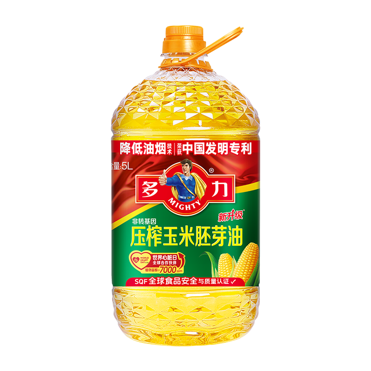 多力压榨玉米胚芽油5L 非转基因食用油 菜管家商品