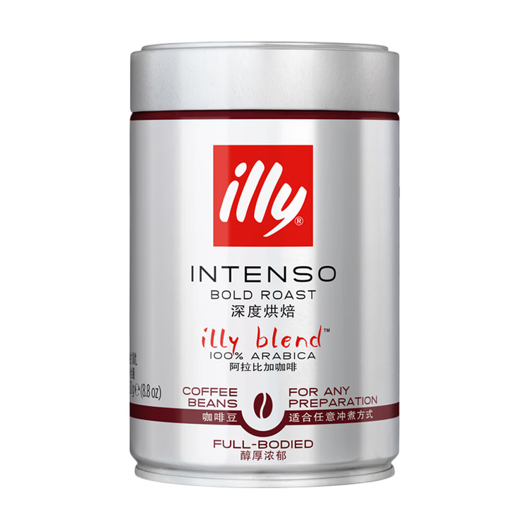 ILLY意利（illy）咖啡豆（深度烘焙）阿拉比卡意式黑咖啡罐装250g 菜管家商品