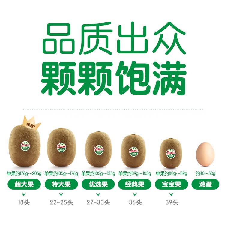 佳沛（zespri）绿奇异果经典果16粒礼盒单果约89-103g 水果 猕猴桃 菜管家商品