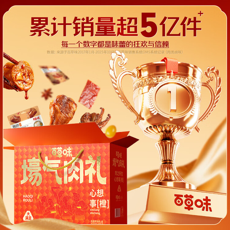 百草味纯肉礼盒休闲零食礼包1223g 13袋鸡鸭猪牛夜宵团购出游送礼大礼包 菜管家商品