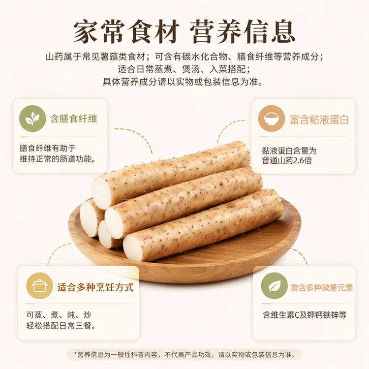 京鲜生&聚怀斋焦作温县 沙土铁棍山药净重6斤(盒长80/90公分)端午节礼盒 菜管家商品