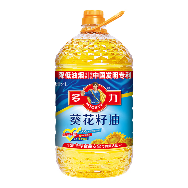 多力葵花籽油4L  一级物理压榨 零反式脂肪酸端午送礼 团购送礼 菜管家商品