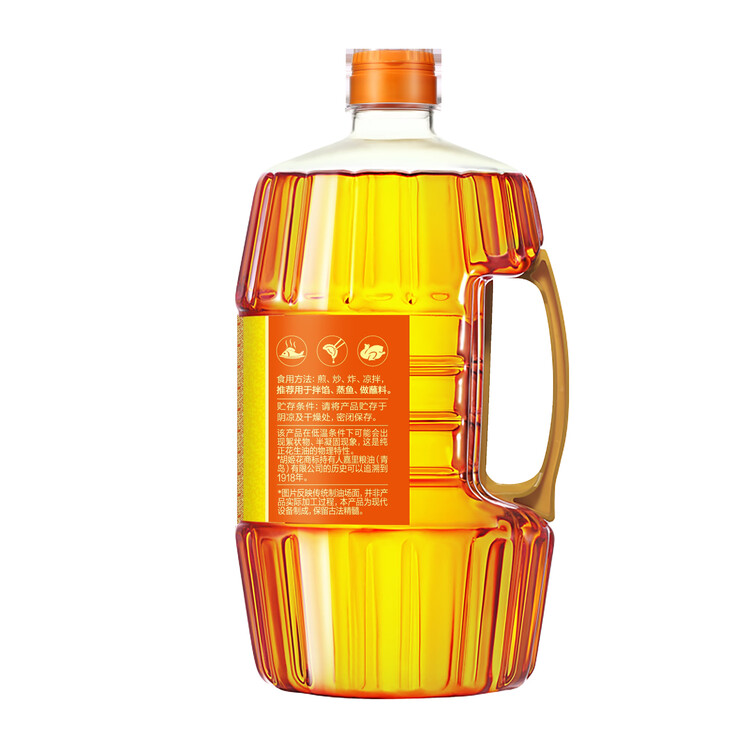 胡姬花 食用油【保真花生油】压榨一级古法花生油900ML(新老包装随机发) 菜管家商品