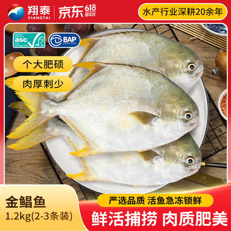 翔泰海南深海金鲳鱼2.4斤/3-4条净重BAP认证生鲜鱼类 海鲜水产 菜管家商品