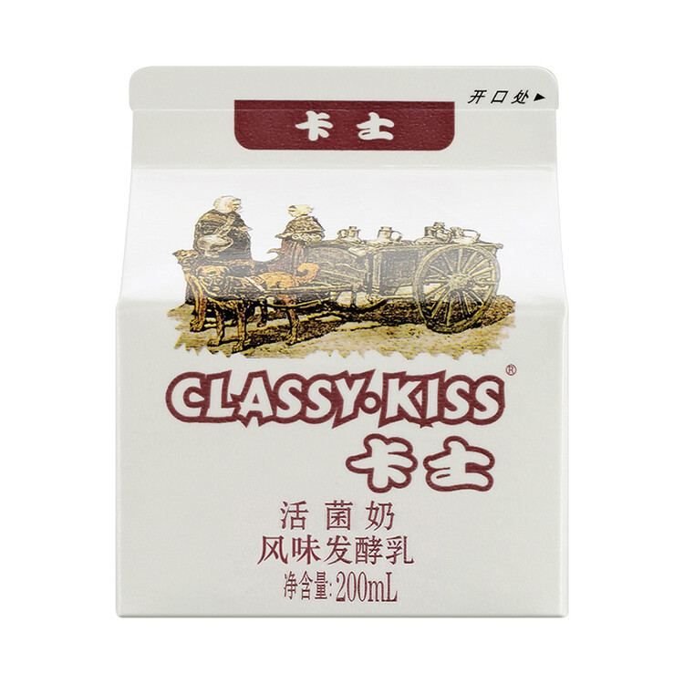 卡士（CLASSY.KISS）活菌酸奶 风味发酵乳 200mL*6盒 低温酸奶 原味酸奶 菜管家商品